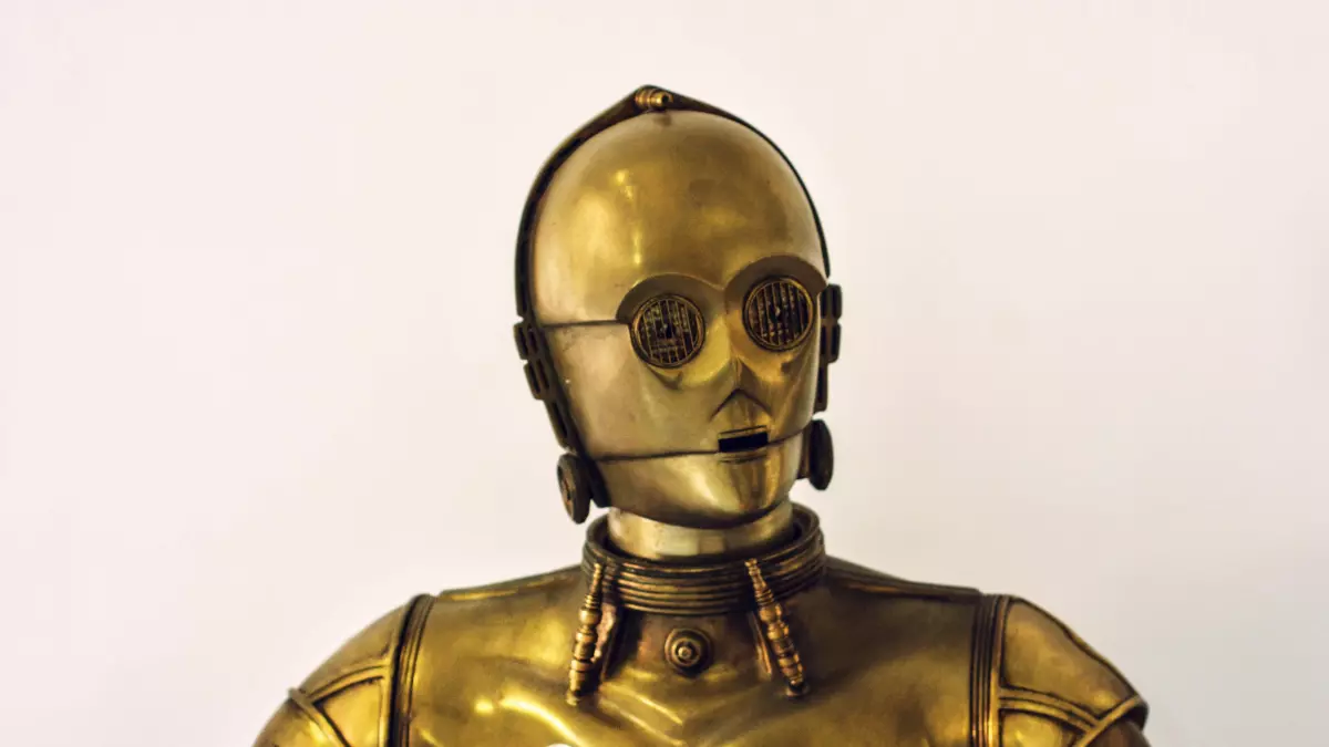 A close-up of C-3PO