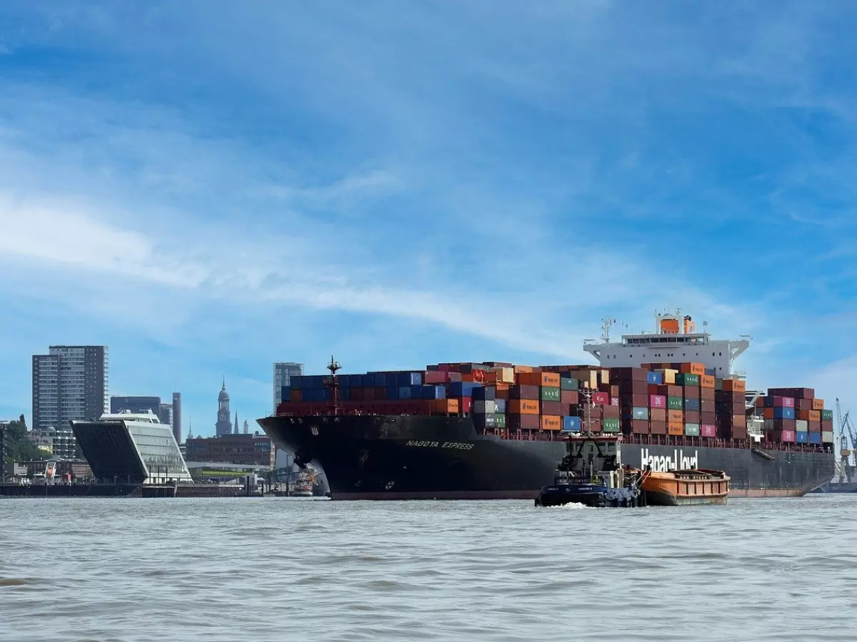 A large cargo ship with many containers