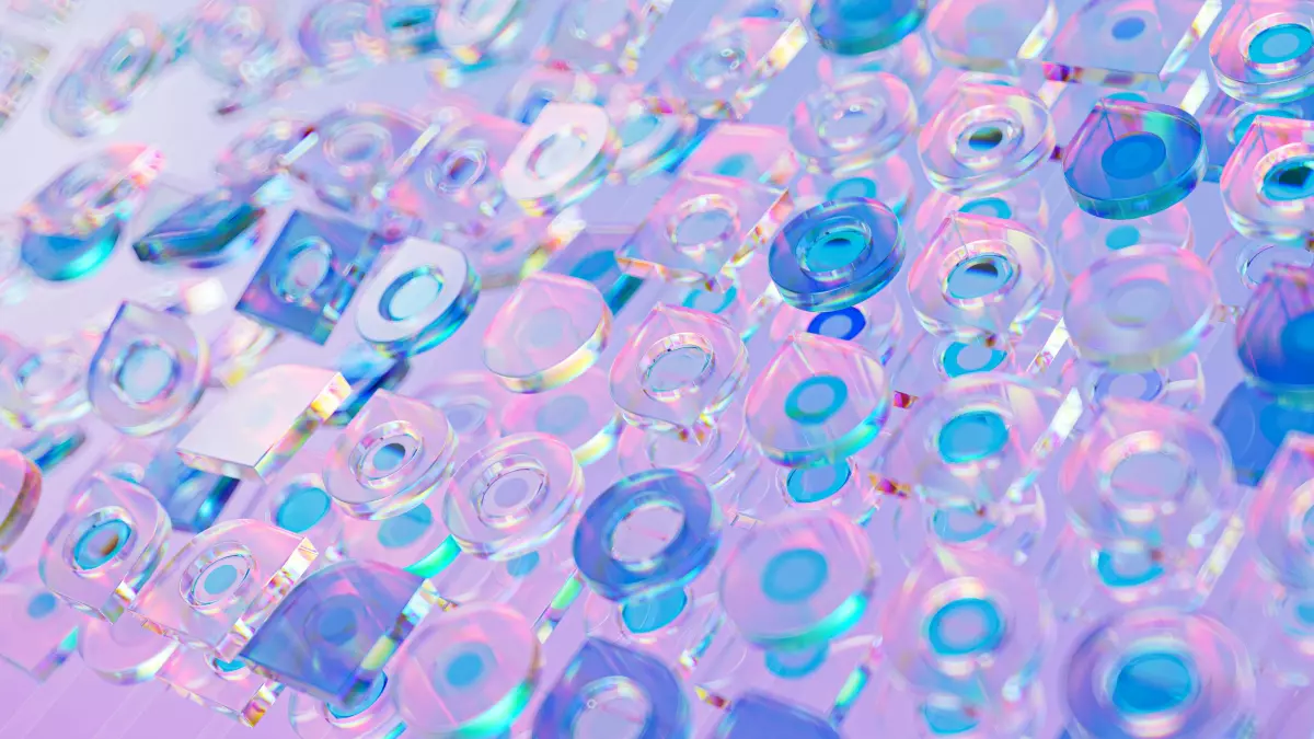 A close-up shot of a pile of colorful, translucent plastic numbers.